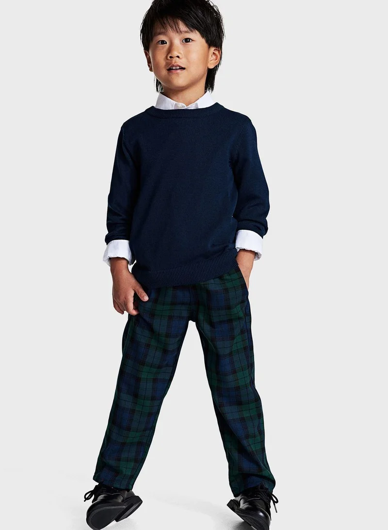 H&M Kids Checkered Straight Fit Joggers